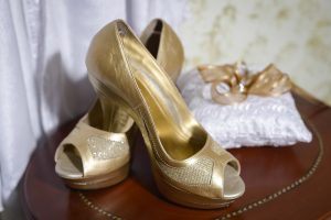 gold shoes