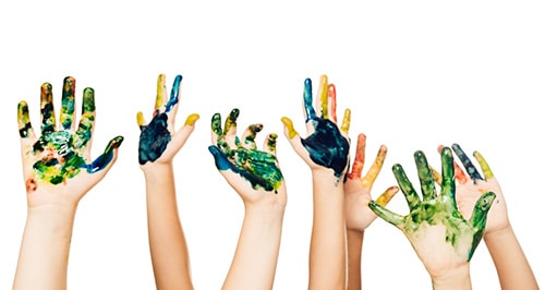 Paint on hands